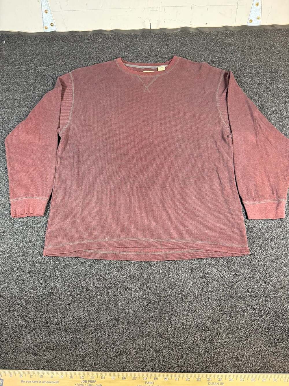 Red Head Brand Co. Men's Waffle Knit Thermal Long Sleeve Shirt Maroon Size Large